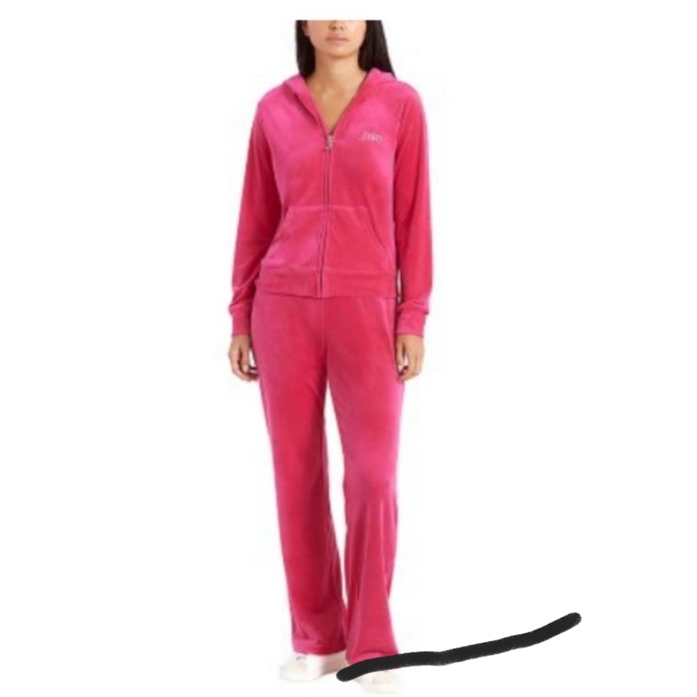 (Ew)Juicy couture ladies velour texture hoodie and track pants